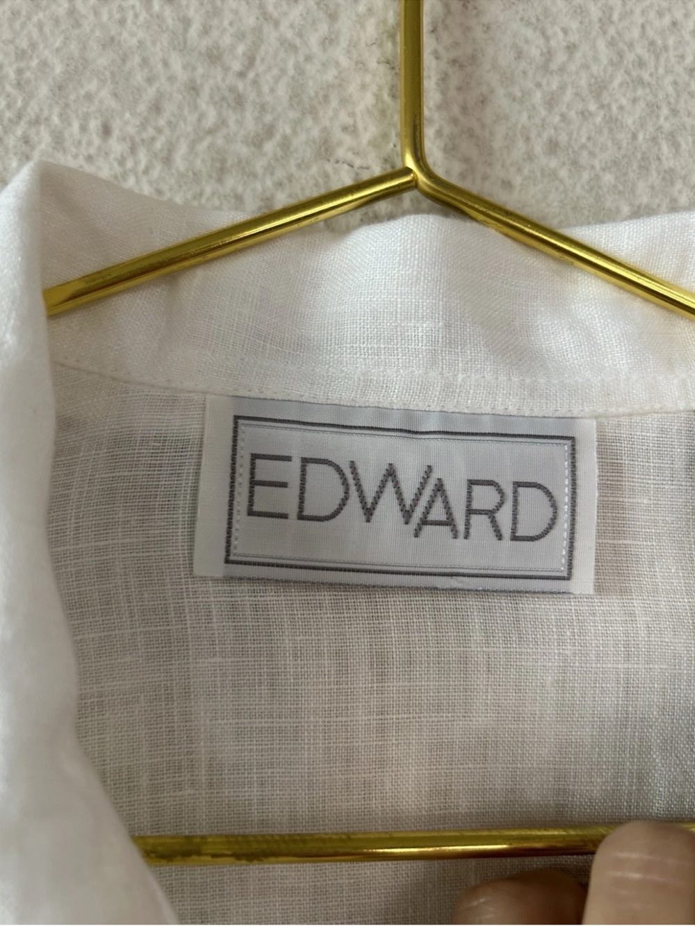 Vintage Edward Irish Linen Shirt Womens S White Button Up Blouse Quiet Luxury - Picture 4 of 7